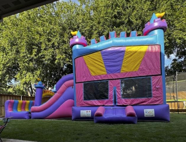 4-in-1 Pink & Purple Combo Water Slide