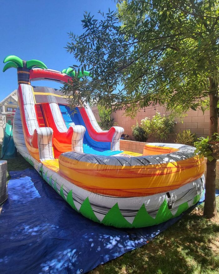 18ft Yellow Tropical Waterslide