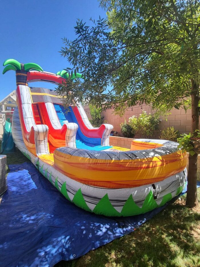 18ft Yellow Tropical Waterslide