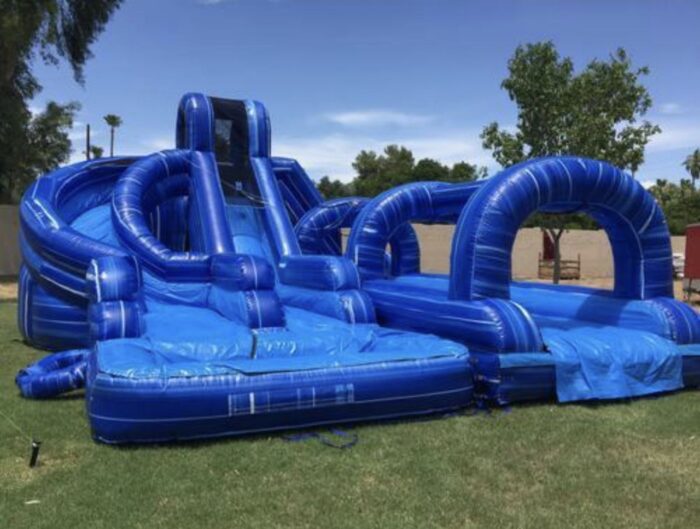 22ft Blue Tsunami Dual Lane Waterslide