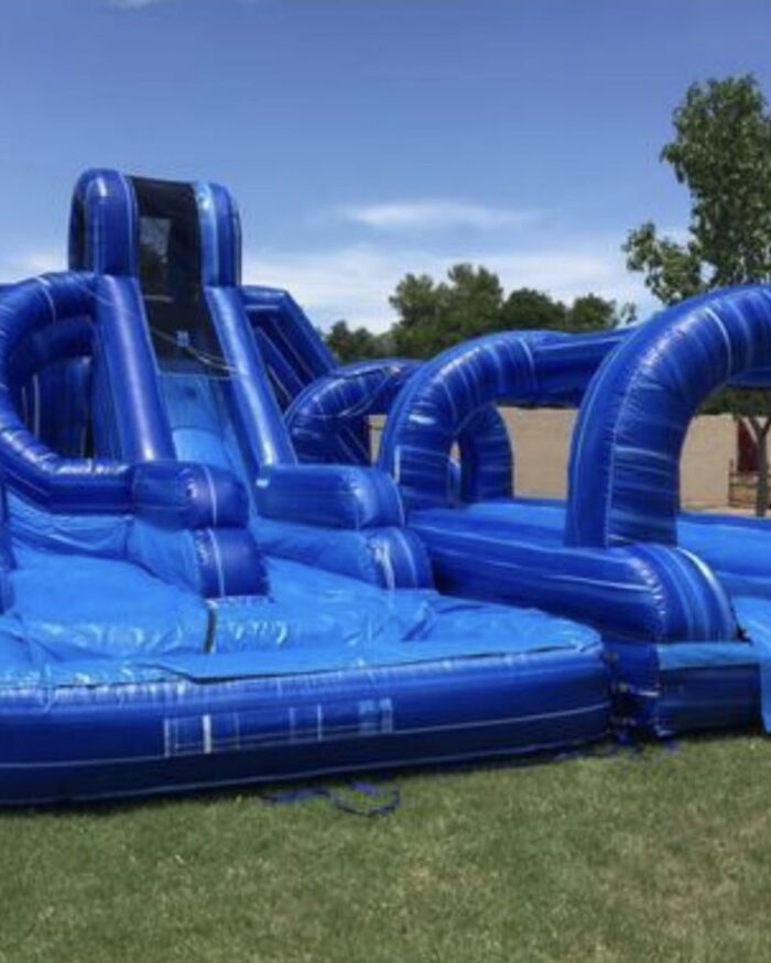 22ft Blue Tsunami Dual Lane Waterslide